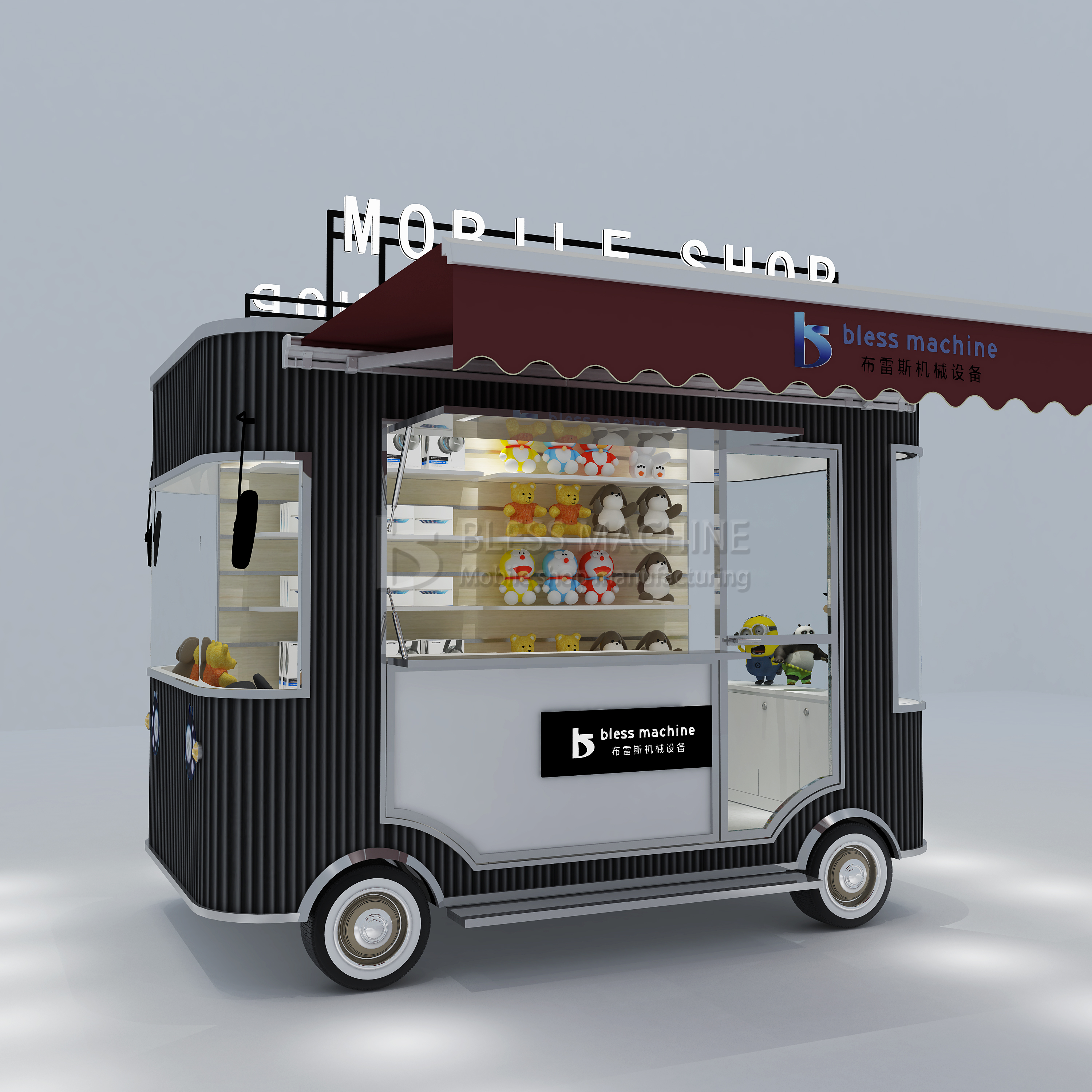 2023 new arrival factory outlet hot selling electric mobile commodity grocery handiwork artware shop van truck trailer cart