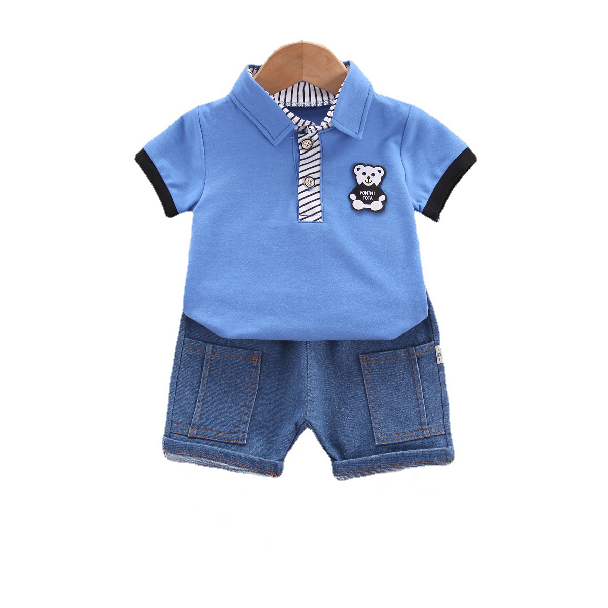 2023 Children'S Wear Summer Boys Gentleman Handsome Cheap Soft Polyester Cotton Clothing Casual 2 Piece Sets A1312