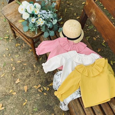 Korean Style 2021 Spring Baby Girls Shirts Tops Kids Blouses Children Clothes