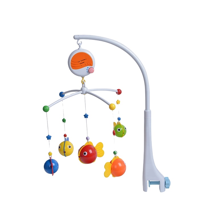 portable musical bed hanger bell toy plastic baby mobiles for crib