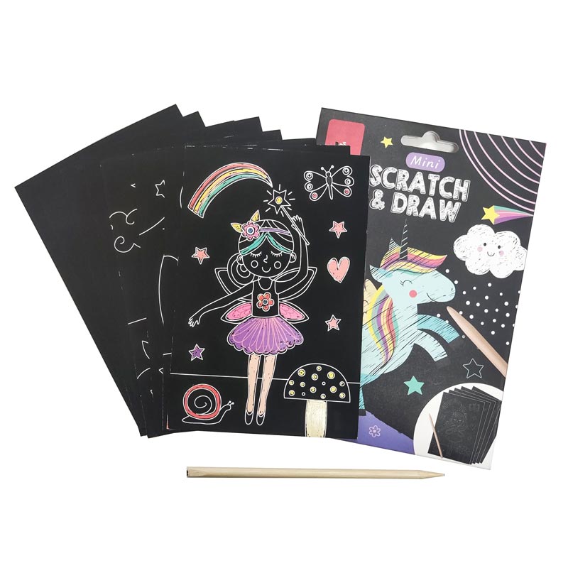Magic Scratch Painting Paper Set для Kids, Rainbow, Art, Children