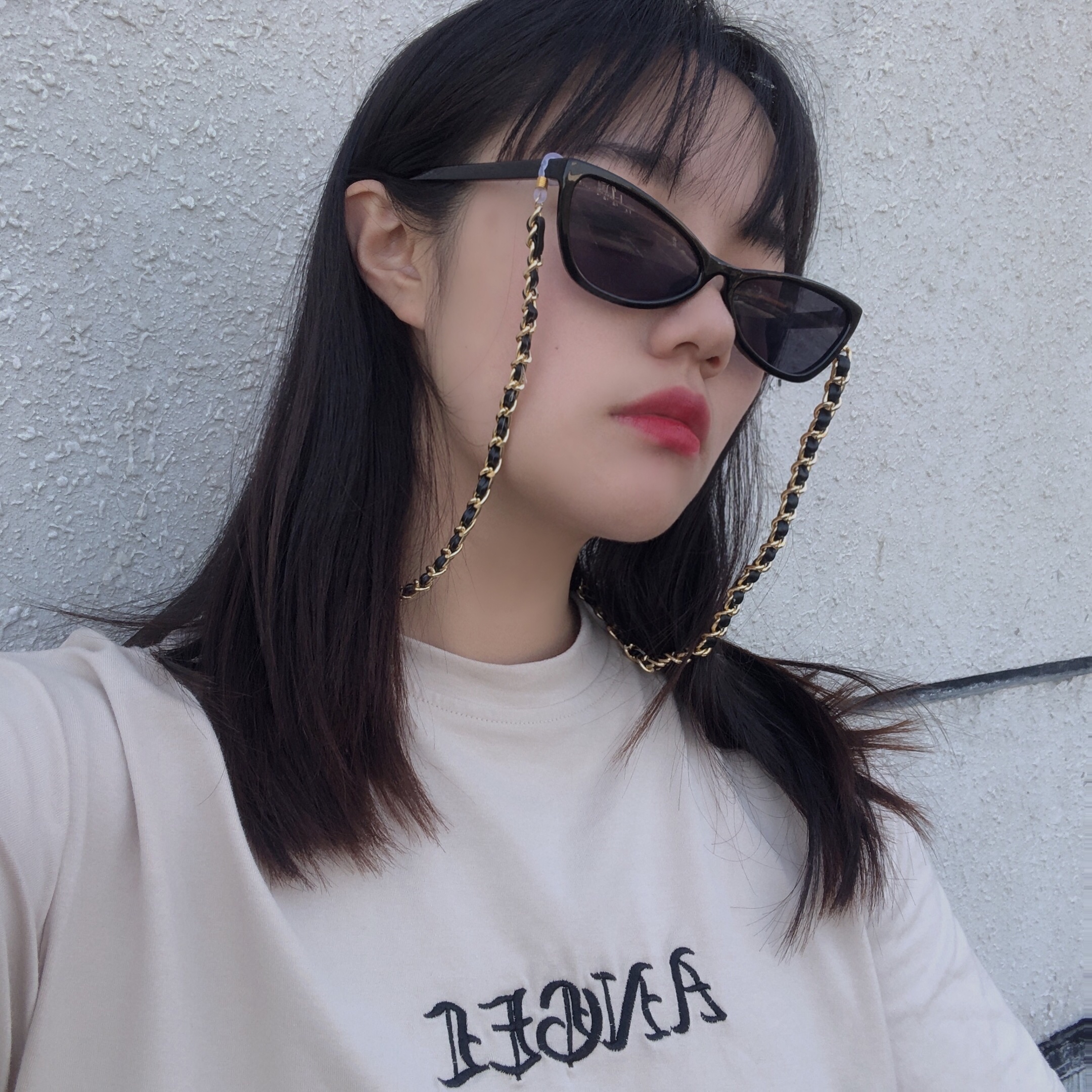 Женская цепочка для очков SHIXIN, цепочка из Флокированной ткани с двойной цепочкой для чтения, ювелирные изделия для очков