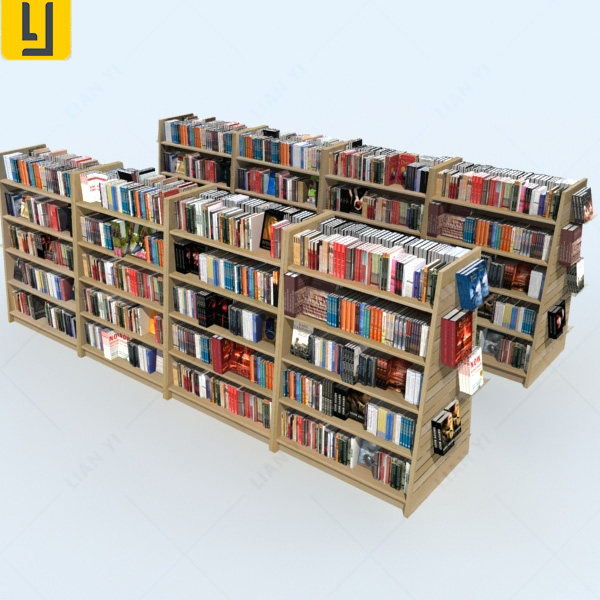 Высококачественная деревянная книжная полка для розничного магазина, современные книжные полки для библиотеки, мебель