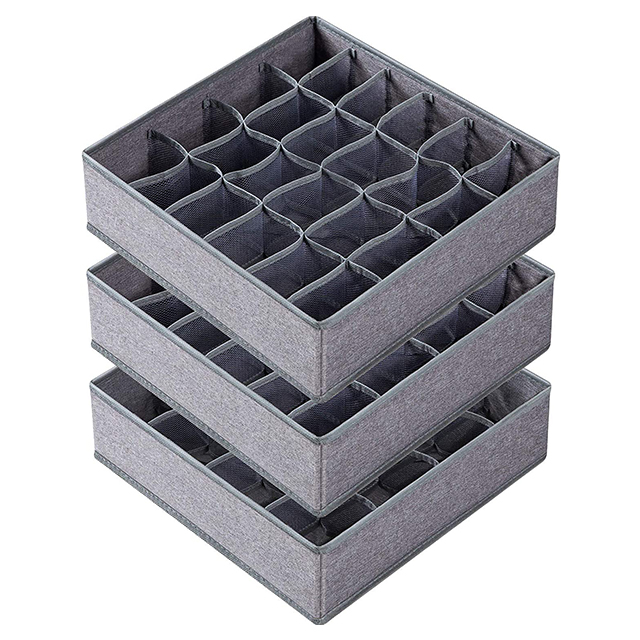 3 pack Fabric Foldable Cabinet drawer organizer sock underwear organizer storage box