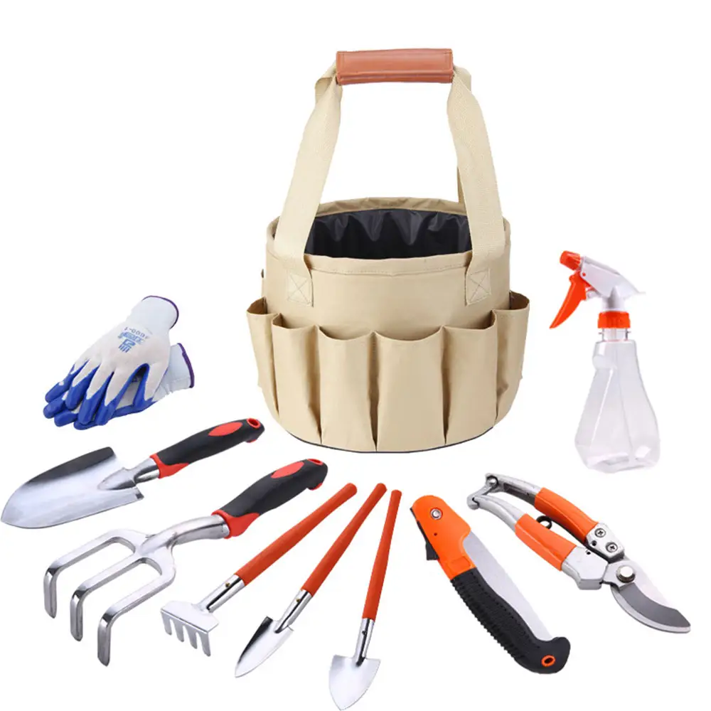 Gardening Tool Set 10 Pieces Stainless Steel Garden Tools Kit Gardening Set Gifts for Men and Women Easy Taking 003