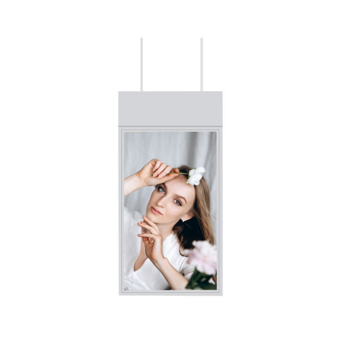 Window facing display 43 49 55 65 inch hanging lcd menu board advertising hi brightness retail digital window display signage