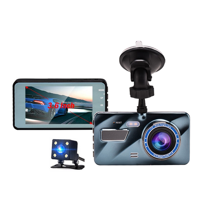 Прямая продажа с фабрики A10 3,6 дюймов Full HD 1080P видеорегистратор с двумя камерами видеорегистратор для автомобиля, черный ящик 170 градусов широкий угол в режиме циклической записи