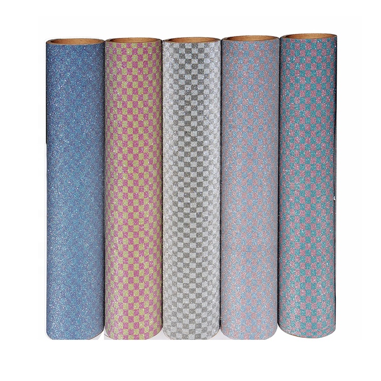 Luxury cosmetic packaging material pvc shrink sparkle adhesive lamination film