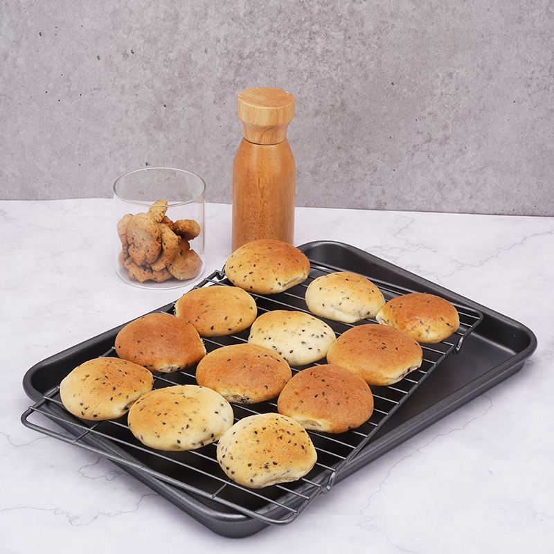 Starck professional 13 inch set of 2 Grey color non stick baking pan with cooling rack sets