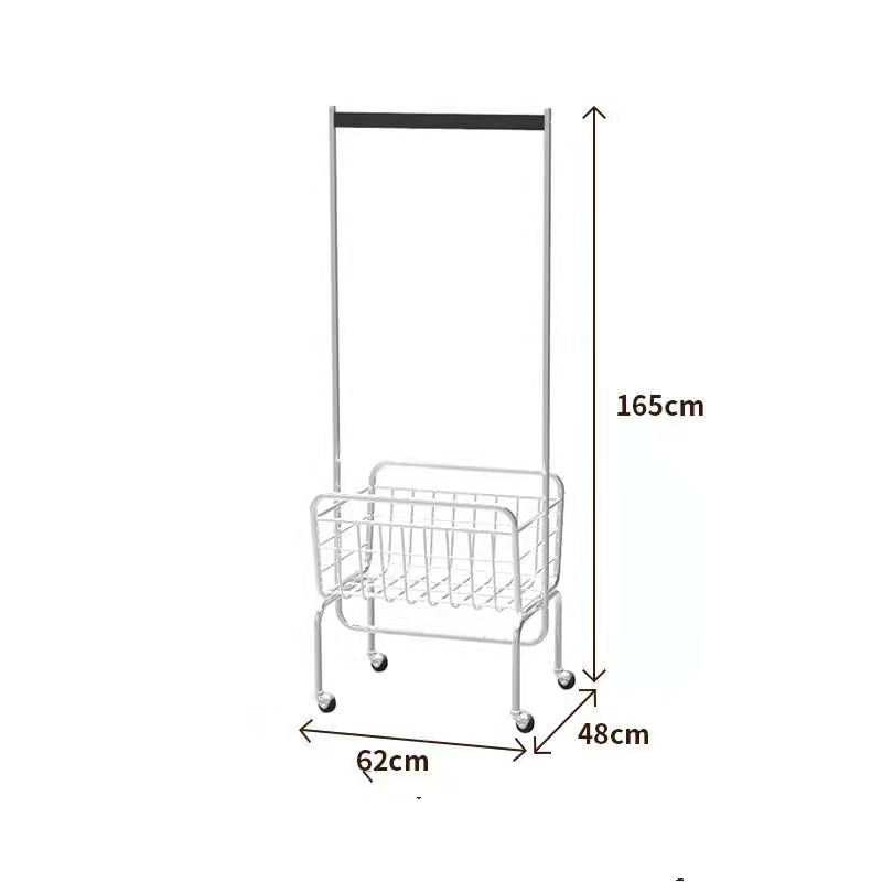 Metal Laundromat Trolley Cart Dirty Clothes Storage Basket