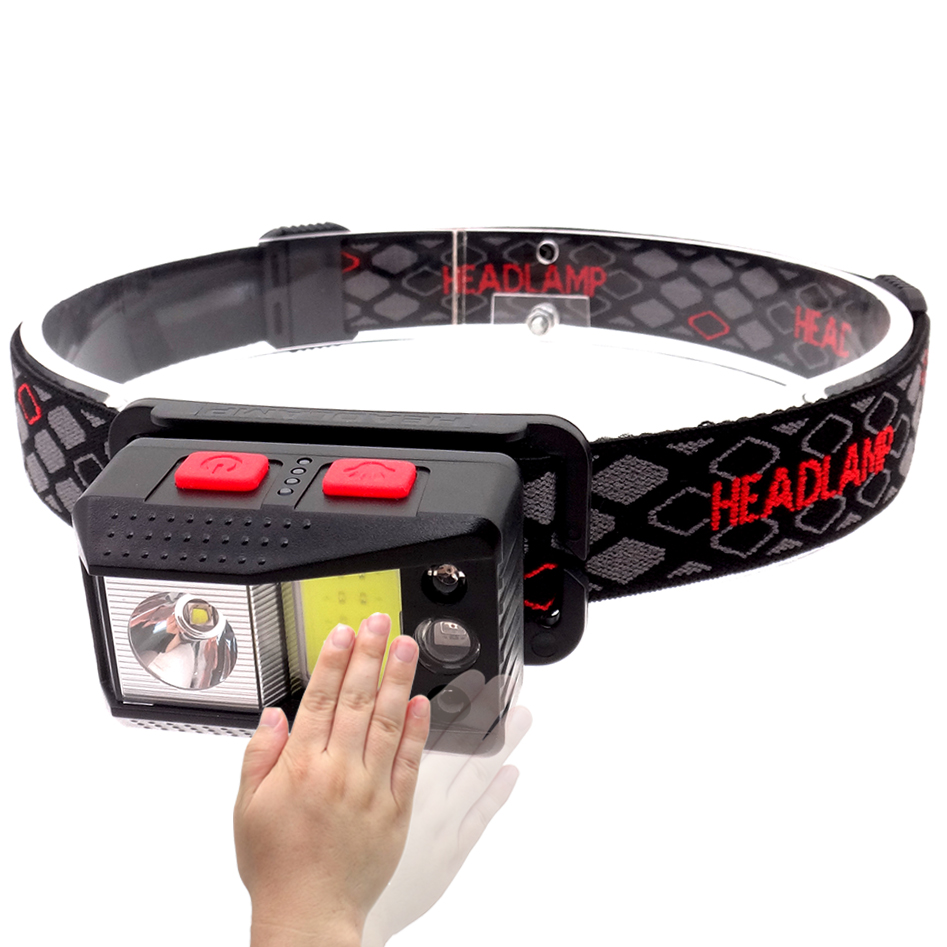 9 Modes Headlamp Flashlight USB Rechargeable Headlight 9 Modes Work Light, Waterproof Head Lights Motion Sensor Headlamp