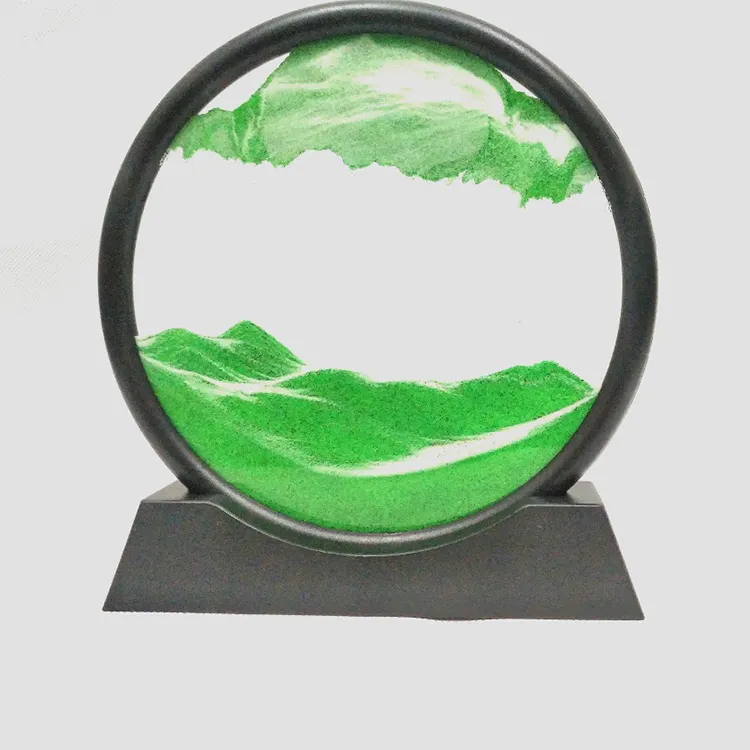 2022 Agreat Hot Sale Moving Sand Art Picture Round Glass 3D Hourglass Drifting Sands Customized Creative 3D Glass Sandscape