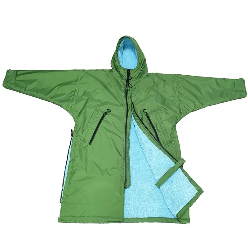 Новый дизайн, зимнее водонепроницаемое теплое флисовое пальто с подкладкой для пляжа, для серфинга, смены одежды, пальто для конного спорта с длинным рукавом