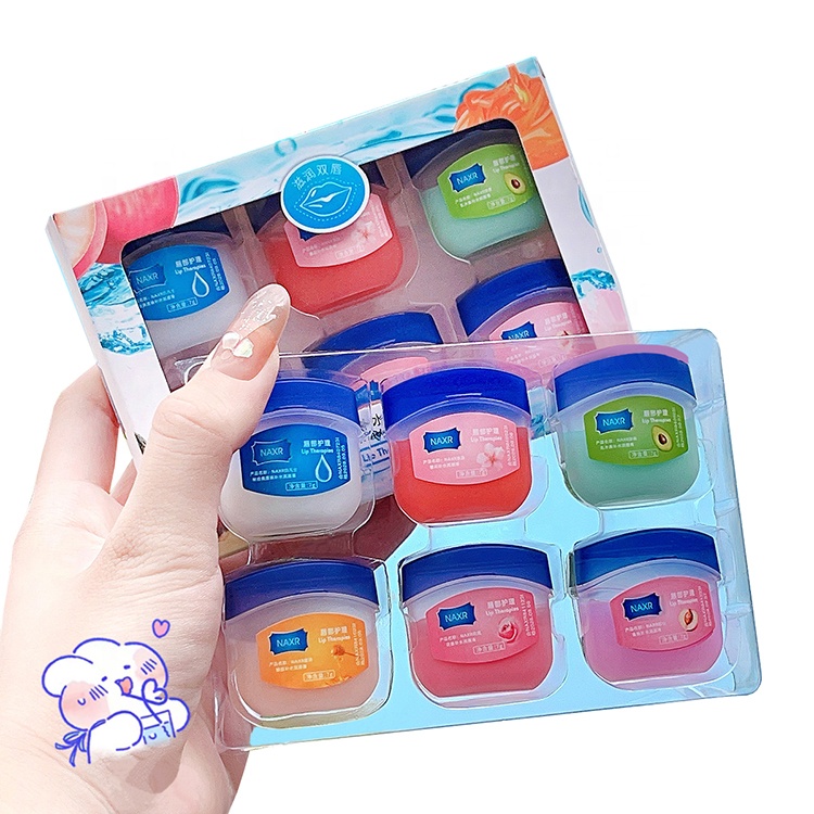 Moisturizing repairing Fade lip lines nature 6pcs Honey White Vaseline Sakura Avocado Rose Juicy peach Lip oil lip gloss kit