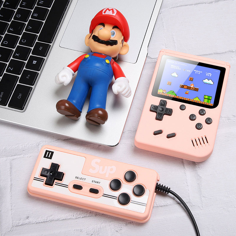 Портативная Карманная игровая консоль Sup, 3 дюйма, ЖК-дисплей, 2 коробки, 400 в 1, Классический ретро плеер для детей со встроенной конструкцией