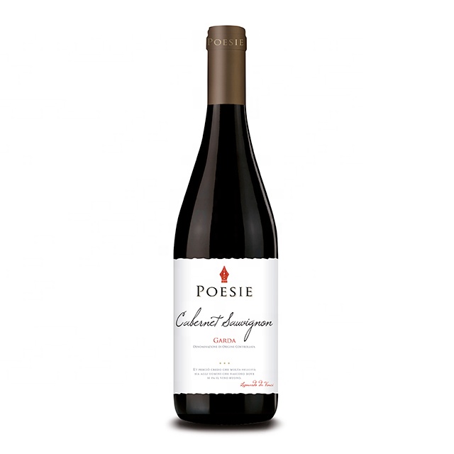 Italian red wine - Garda cabernet sauvignon DOC - Poesie - glass bottle 0,75l - Color: Ruby red