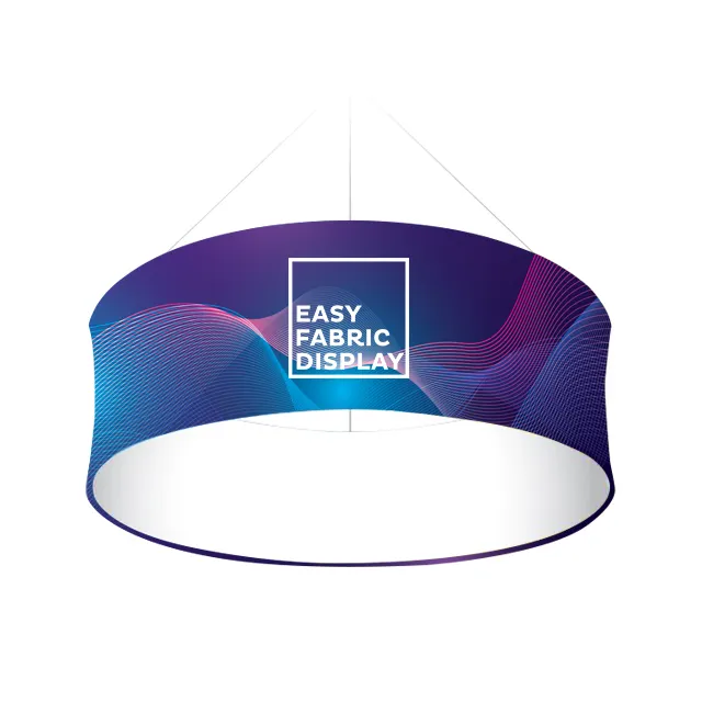 Customize Aluminum round ceiling hanging banner flutter fabric banner design for trade show