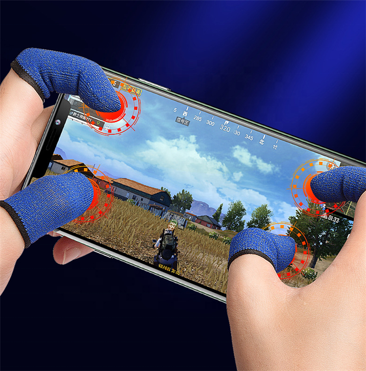 Качественные Чехлы для мобильных игр, чехлы для больших пальцев из серебристого волокна, противоскользящие рукава для пальцев, подвижный джойстик, сенсорный экран, перчатка для PUBG