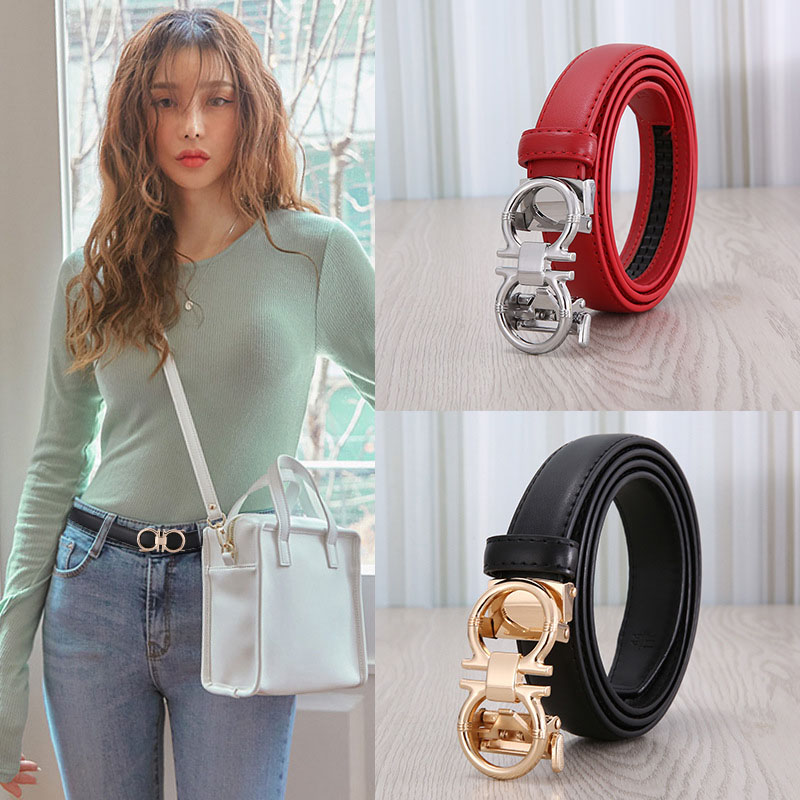 Leather Belt Ladies 2020 Waist Female Ins Style Fashion Designer Belts Famous Brand Trendy Retro Belt Cowhide Luxury Thin Gurtel