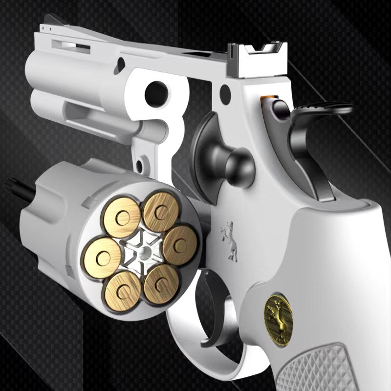 2022 New revolver soft projectile gun Serial alloy pistol Mechanical serial firing disassembly alloy wheel toy gun