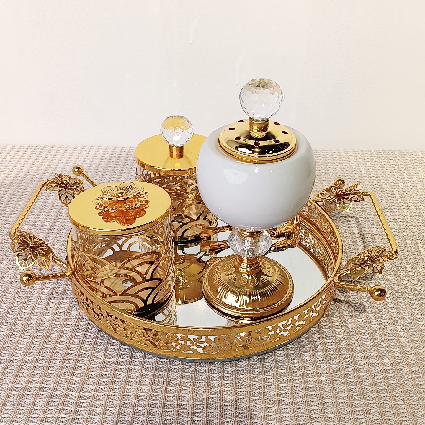 Dibei China Factory Decoration Arabic Portable Office Hotel House Modern Acrylic Gold Arabic Incense Burner