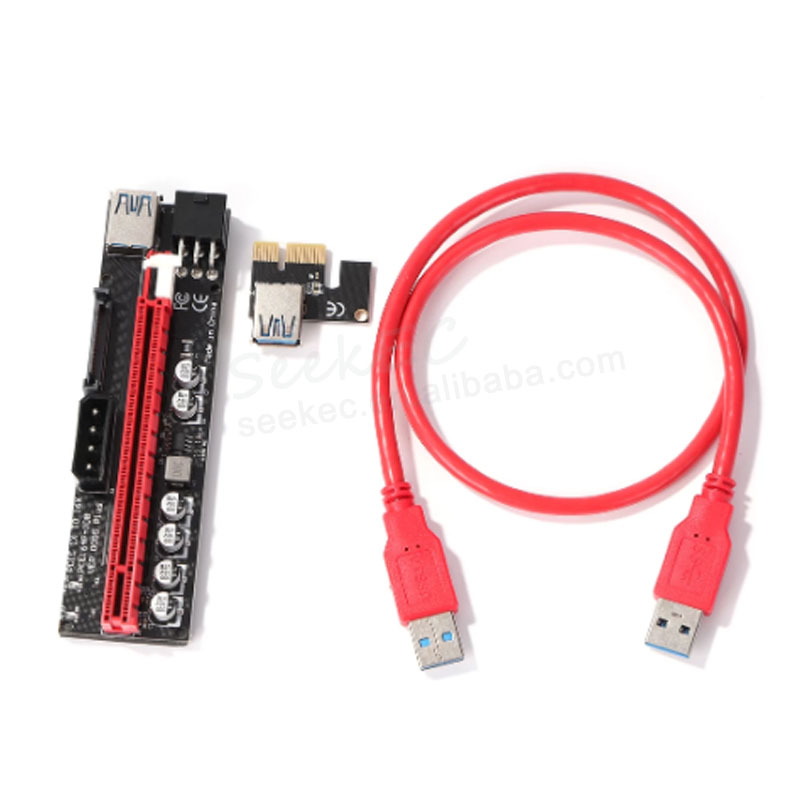 VER009S Plus PCI-E Экспресс Райзер 6PIN 1X до 16X VER009S VER009S PCI-E Райзер карта