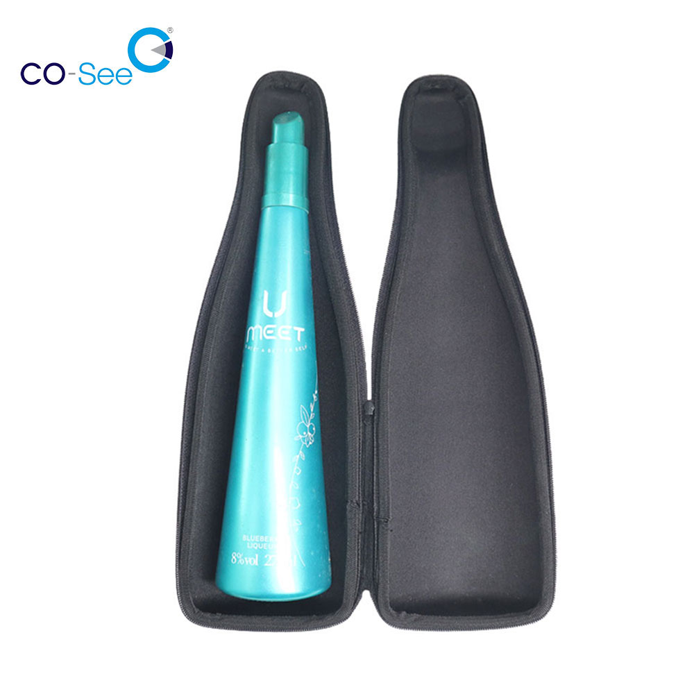 Co-see Customized EVA Single Wine Box Shockproof and Waterproof Gift Wine champagne Bottle Carrying Case for Outdoor Travel