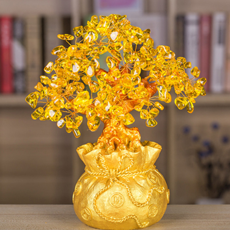 С украшением в виде кристаллов Lucky Tree, сумочка для денег Дерево денежное творчески украшения дома настольные украшения