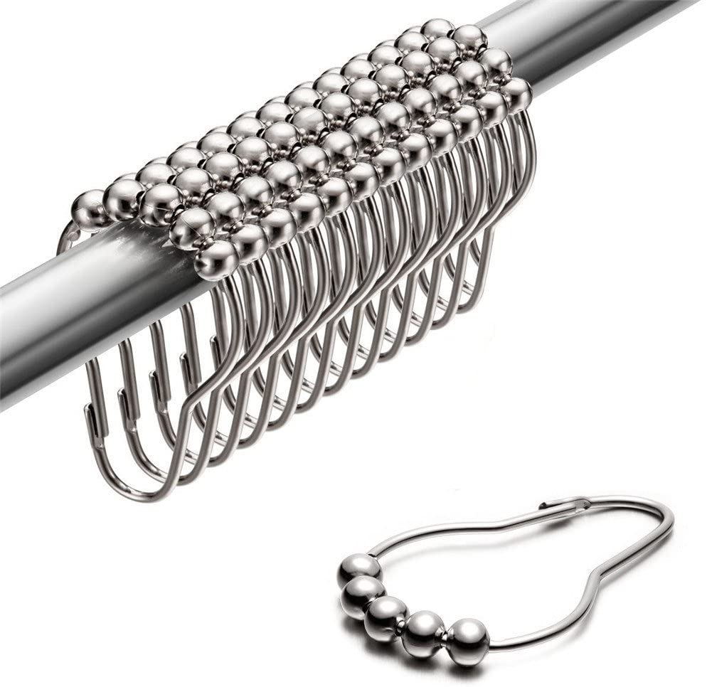 GALENPOO Shower Curtain Rings for Bathroom Stainless Steel, Set of 12, Chrome
