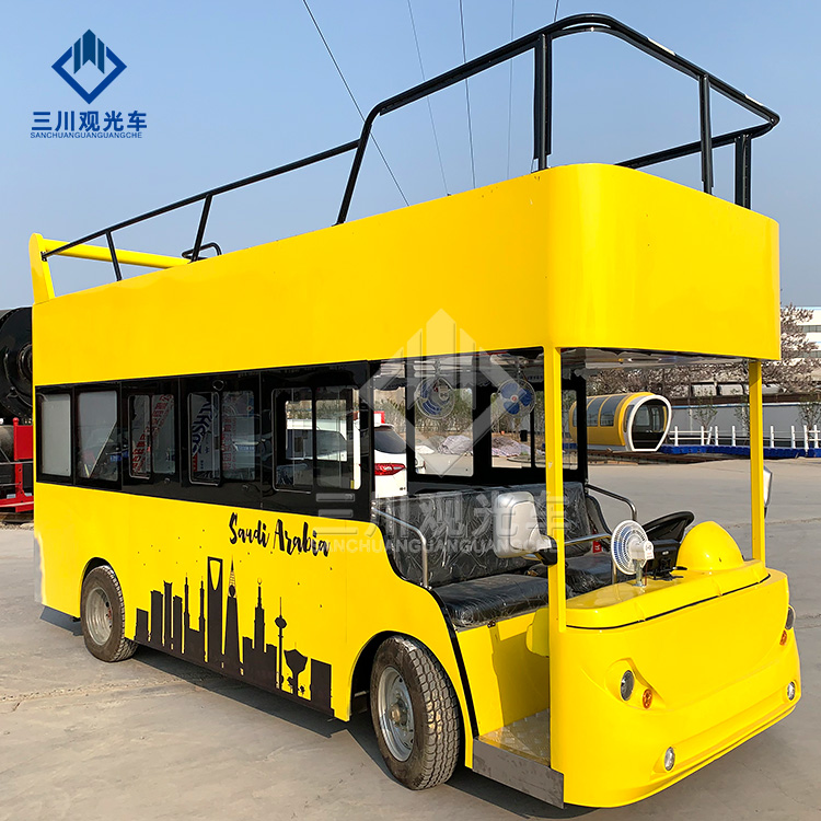 China Sightseeing Car Manufacturer Electric Tourist Car Mini Double Decker Bus For Outdoor Playground