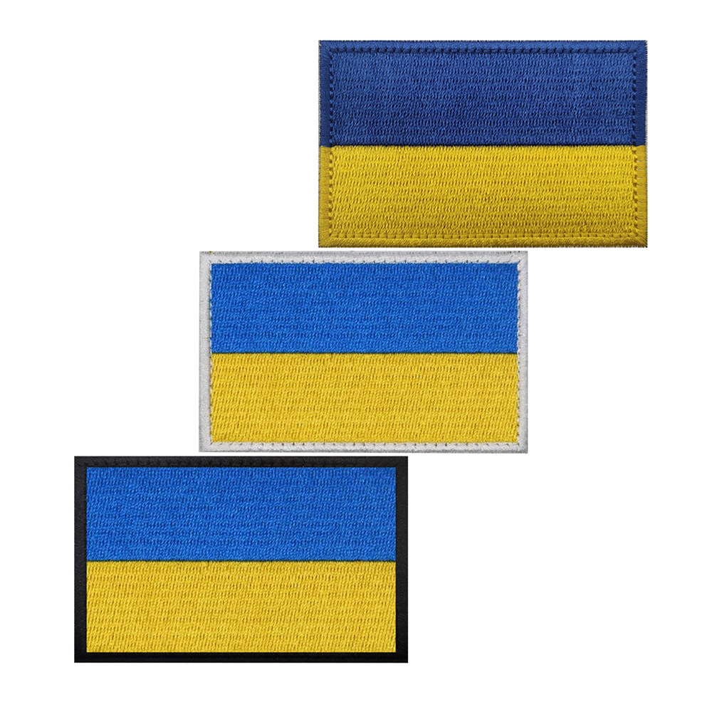 Украинский значок, цветной флаг, застежка-липучка, вышивка