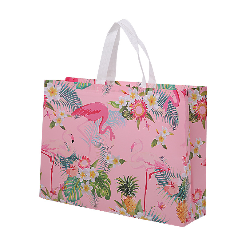 pink non-woven custom bag non woven striped bag gold non woven bag
