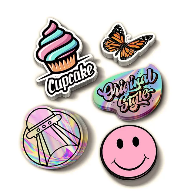 Custom Die Cut Vinyl Stickers Printing, Adhesive Waterproof PVC Label Company Logo Design Cartoon Stickers