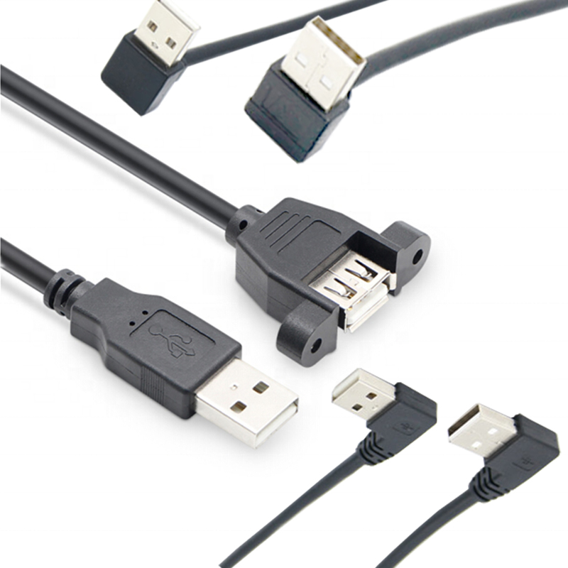 Индивидуальный вверх вниз правый левый угол штекер-гнездо USB 2,0 тип A утопленный монтажный удлинительный кабель