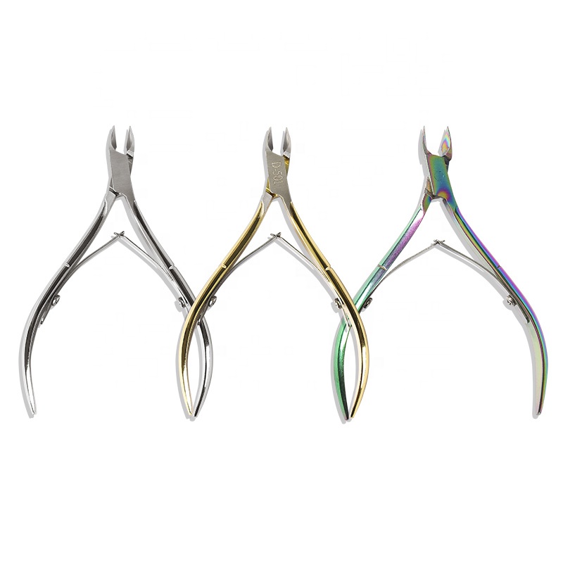 Lidan Nail Art Dead skin Scissors Stainless Steel Eagle Mouth Pliers Colorful Scissors Set Handling Nail Tools