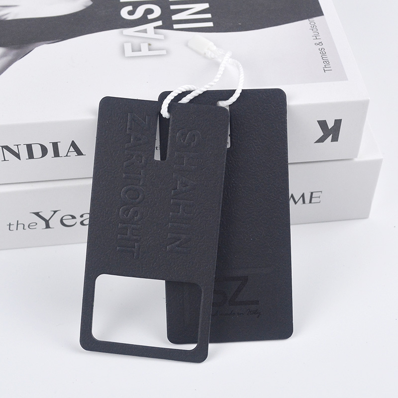 Hang Tag Garment Cloth Shoes Customized Printed Shoes Accessories Swing Paper Custom Wholesale Fashion Tags Embossed Black Tag