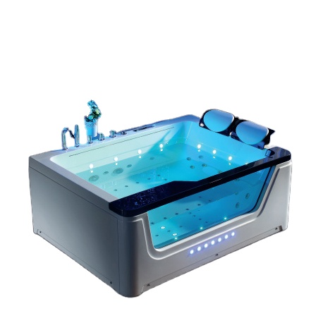 acrylic indoor freestanding waterfall whirlpool spa bathtub massage hot tub pool with computer remote control