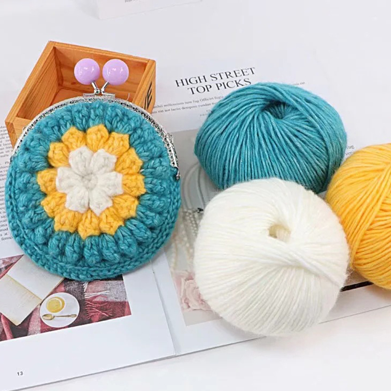 ZENGLONG 70% long staple cotton 20% mohair 10% cotton blended yarns 21S 50g/roll colorful hand knitting yarn