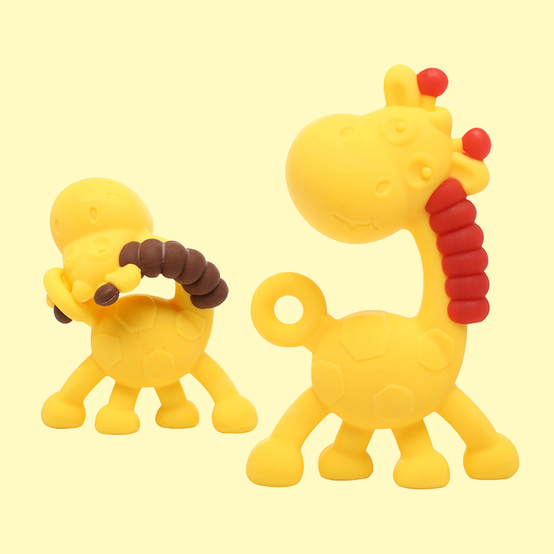 Legenday Bpa Free Infant Training Feeding Teething Funny Animal Giraffe Shape Silicone Baby Teether