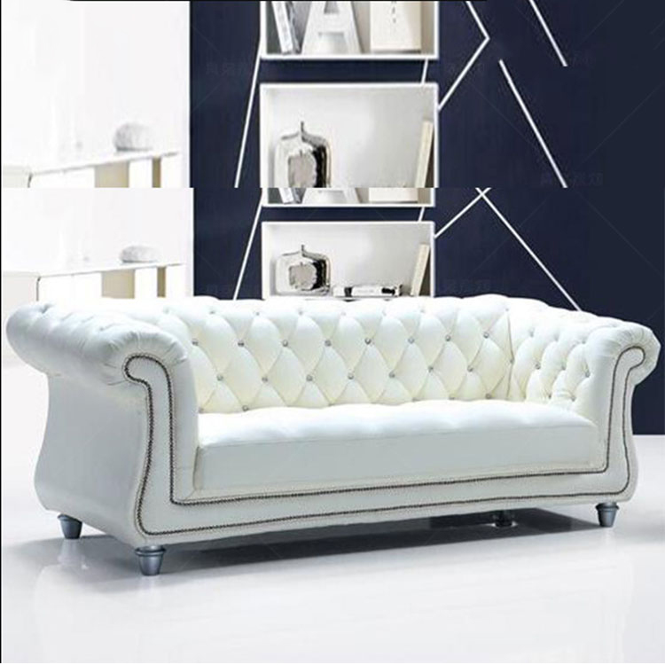 Одноместный двойной диван для гостиной, набор мебели, кожаный диван Chesterfield