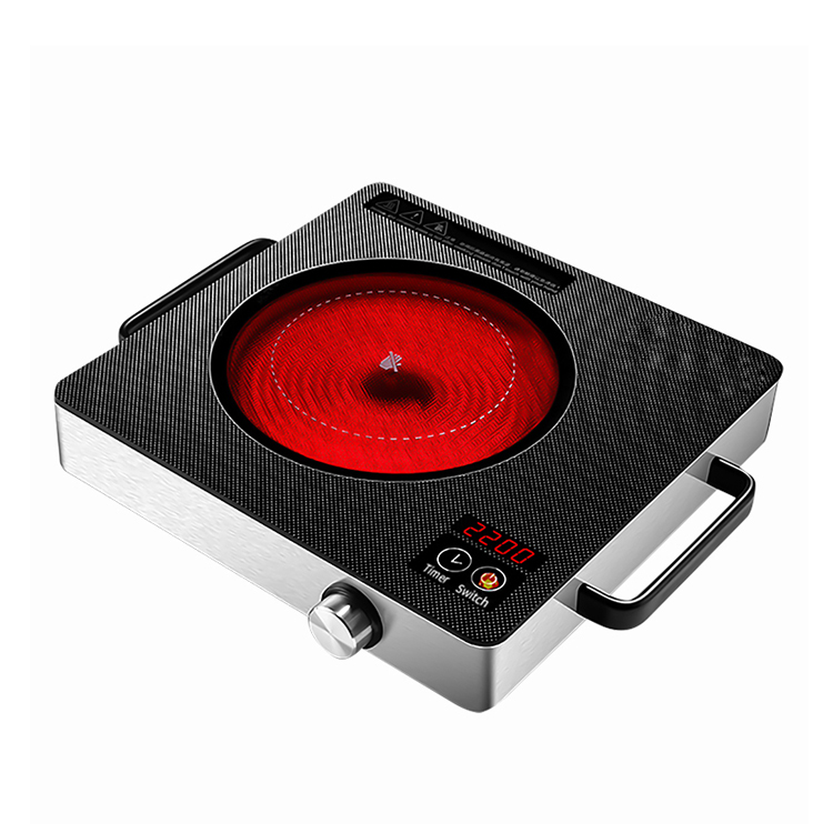 Custom 200-3500W Single Hot Plate Electric Countertop 220V Multi Button Control Power Square Ceramic Infrared Cooker