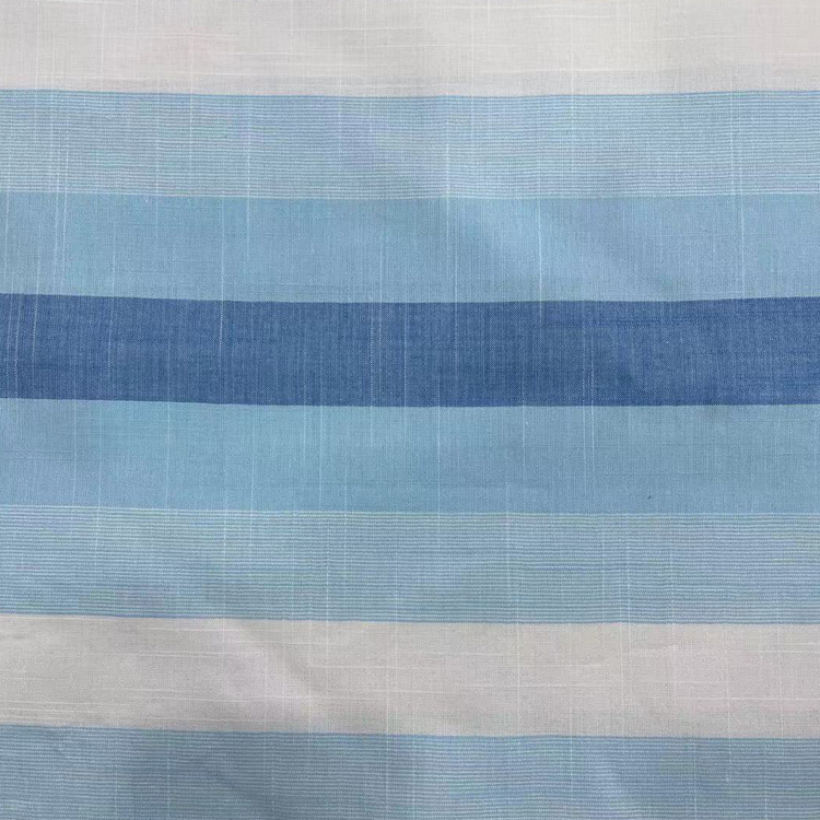 114Gsm Stripes Worsted Spandex Lightweight Shirt Woven Cotton Fabric Printed For Sale