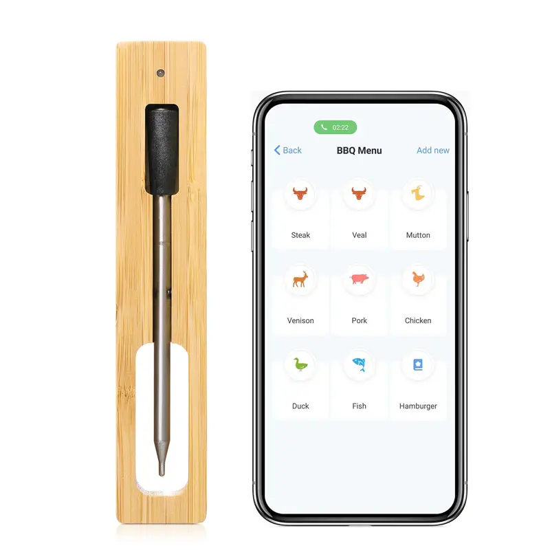 CE FCC ROHS165ft 50m Long Range Remote Smart Wireless Meat Thermometer Wifi for The Oven, Grill, Kitchen, BBQ
