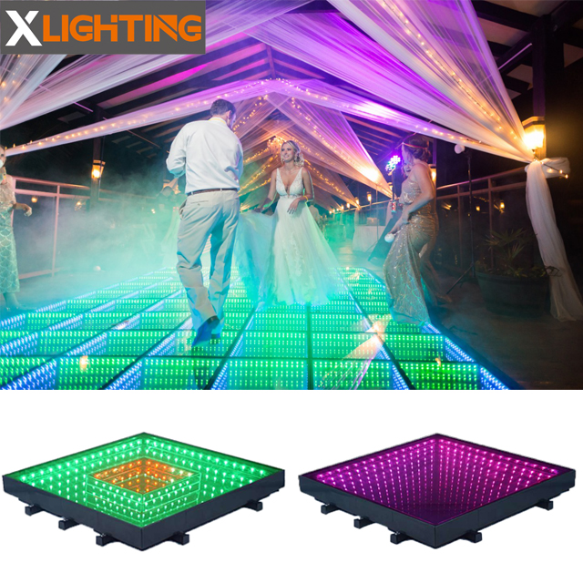 Led 3 D Свадьба портативная танцевальная Магнитная Бесконечность вечеринка свет вверх танцпол