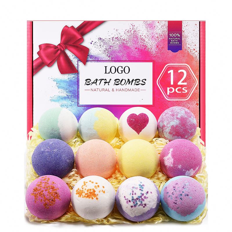 Amazon hot sales Bath Bombs Handmade Bath Bomb Gift Set Rich in Shea Butter Festival Birthday Gifts Bath salt ball