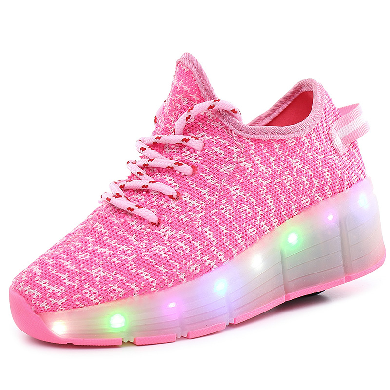 2018 fashionable leisure sports adult led light shoes