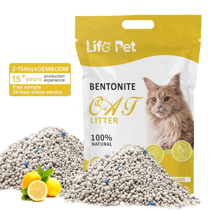 Cat Litter Factory arena para gatos Strong Clumping Ball Shaped color Bentonite Cat litter Cat Sand