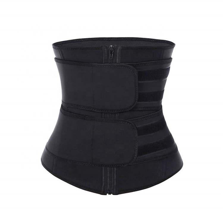 New Printing Logo Private Label Women Slimming Workout Compression Double Belt Neoprene Waist Trainer