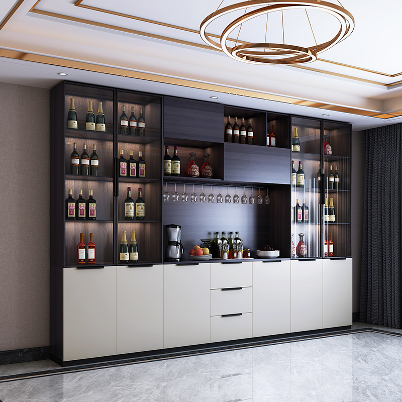 Living room by the wall integrated dining side cabinet wine cabinet modern minimalist glass dining room locker Nordic