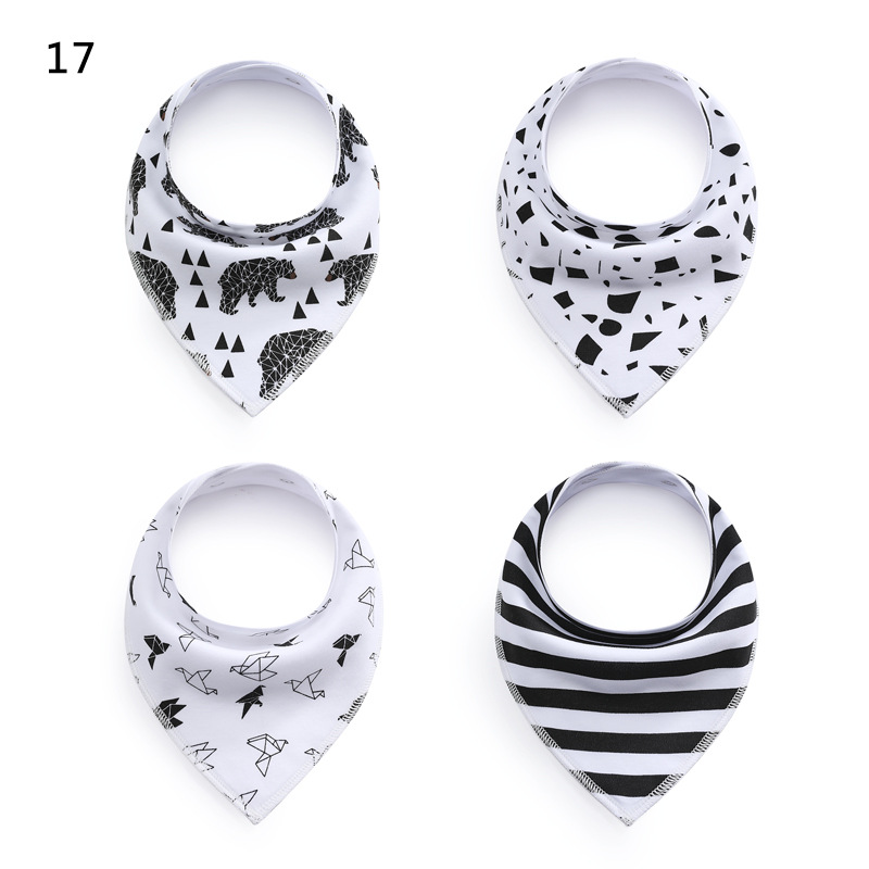 Baby Fashion Bib Towel 4 Pcs Extra Soft Natural Cotton Drool For Drooling Triangle Bandana Bibs In Stock
